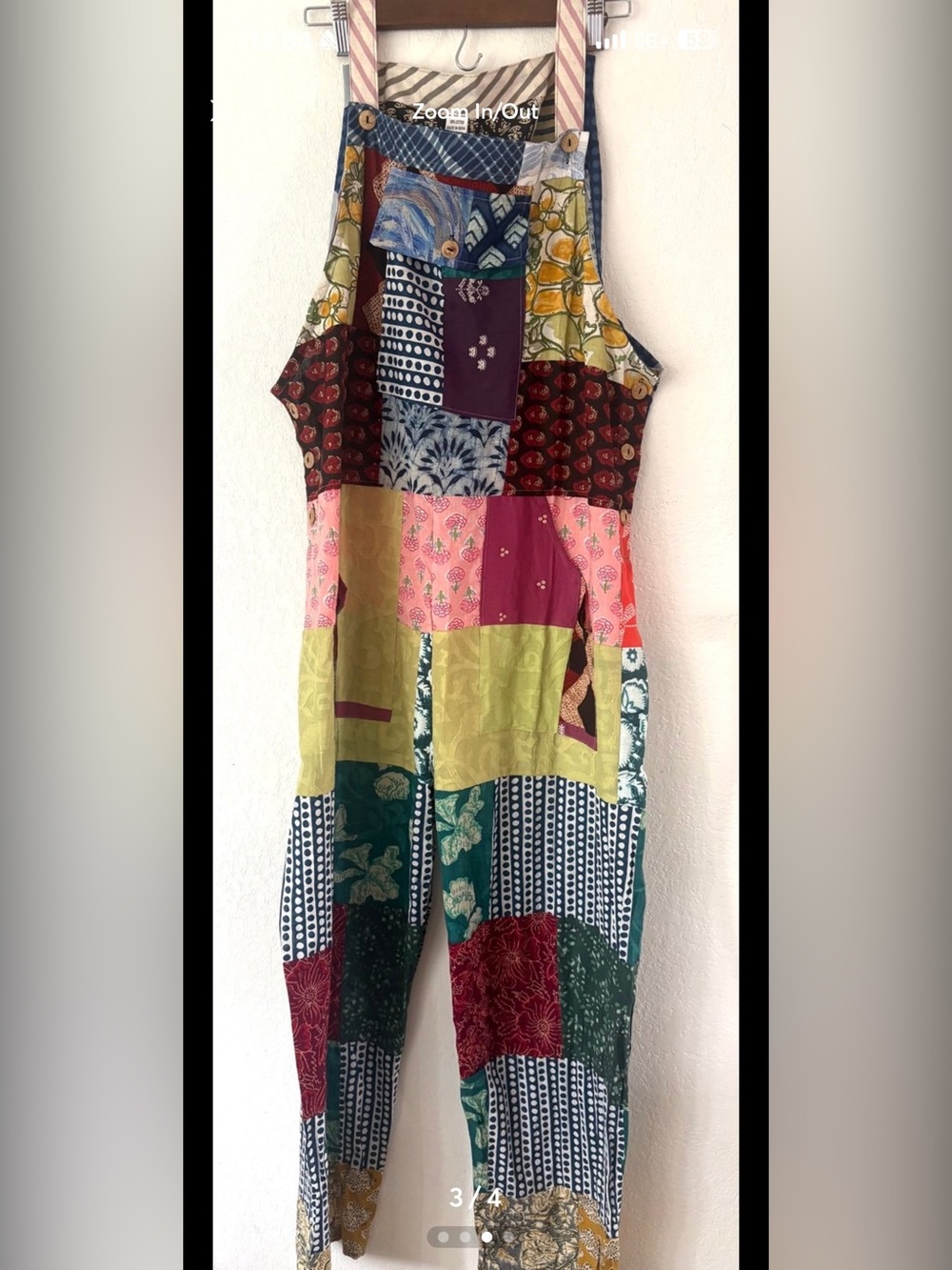 Bohemian Patchwork Multicolor Sleeveless overalls one size